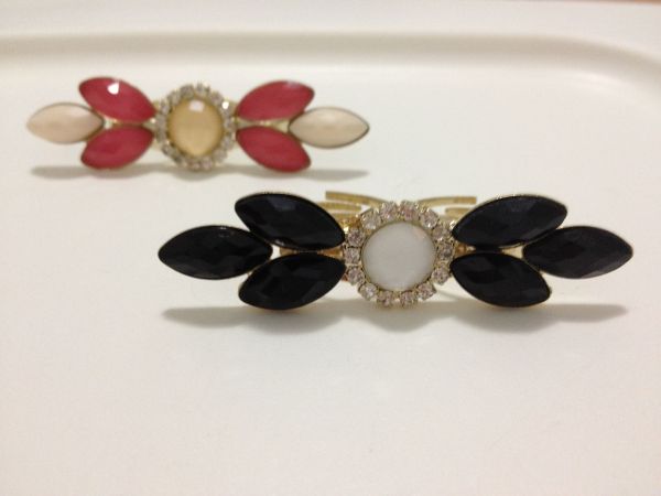 Anel Duplo Preto C/Branco
